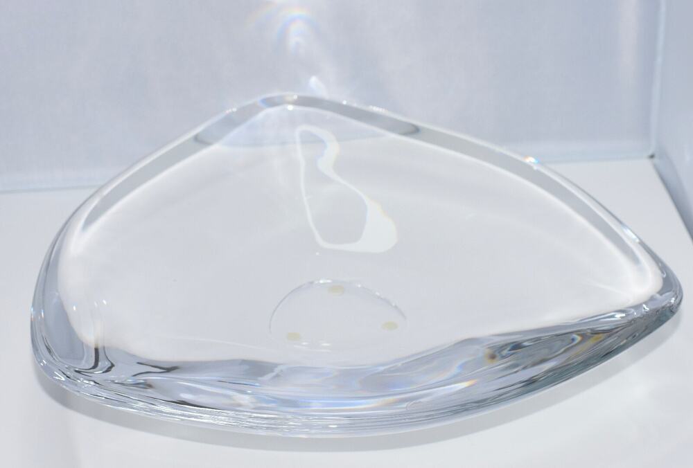 Orrefors Martti Rytkonen Crystal Glass Decor Center Piece Art Bowl Plate Signed